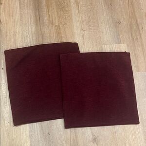 Pair of Burgundy Square Cushions 20x 20